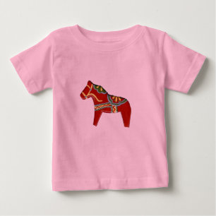 T-shirt Pour Bébé Cheval Dala Rouge