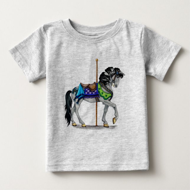 T-shirt Pour Bébé Cheval de carrousel (Devant)