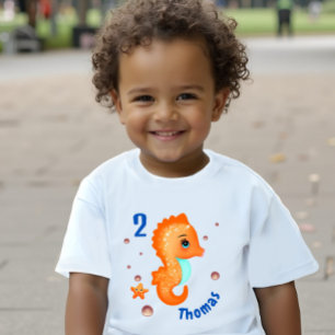 T-shirt Pour Bébé Cheval de mer à l'orange