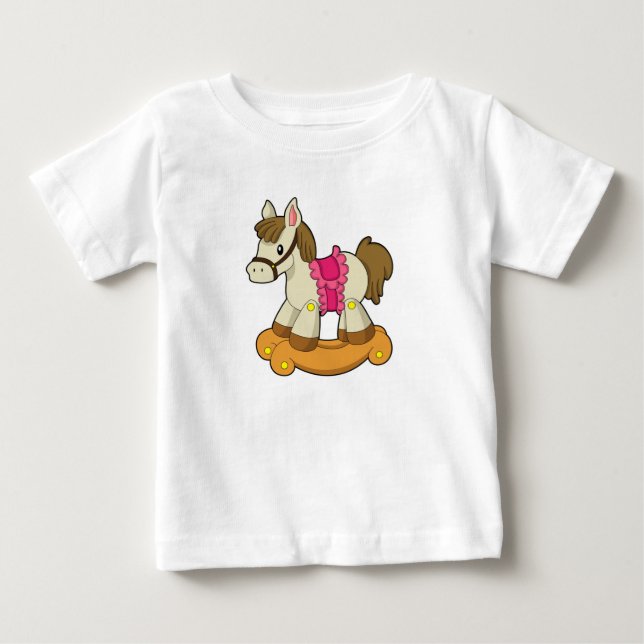 T-shirt Pour Bébé Cheval en Cheval à bascule.PNG (Devant)