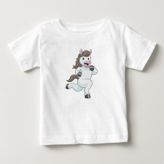 T-shirt Pour Bébé Cheval en coureur en course (Devant)