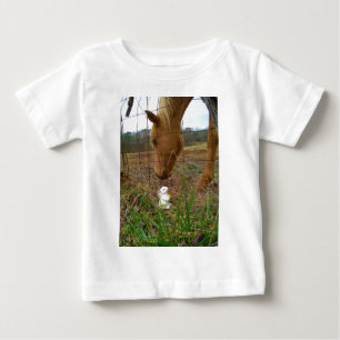 T-shirt Pour Bébé cheval et fleur de printemps Bunny