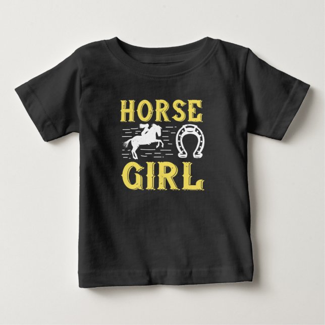 T-shirt Pour Bébé cheval fille-01 (Devant)