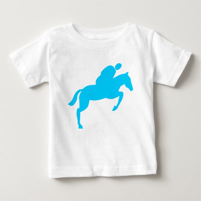 T-shirt Pour Bébé Cheval Jumping - Sky Blue (Devant)