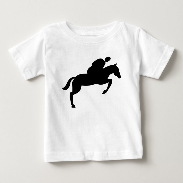 T-shirt Pour Bébé Cheval - Noir (Devant)