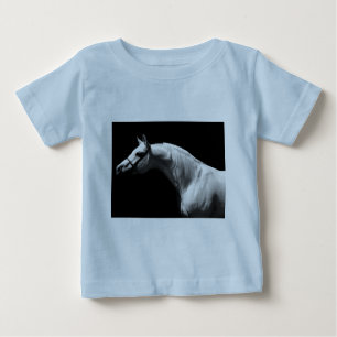 T-shirt Pour Bébé Cheval noir et blanc