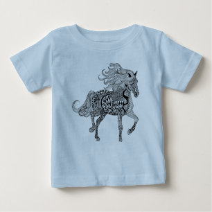 T-shirt Pour Bébé Cheval noir inspiré