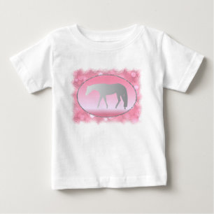 T-shirt Pour Bébé Cheval occidental argenté de plaisir sur Brokeh
