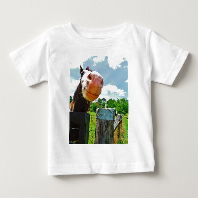 T-shirt Pour Bébé Cheval souriant (Devant)