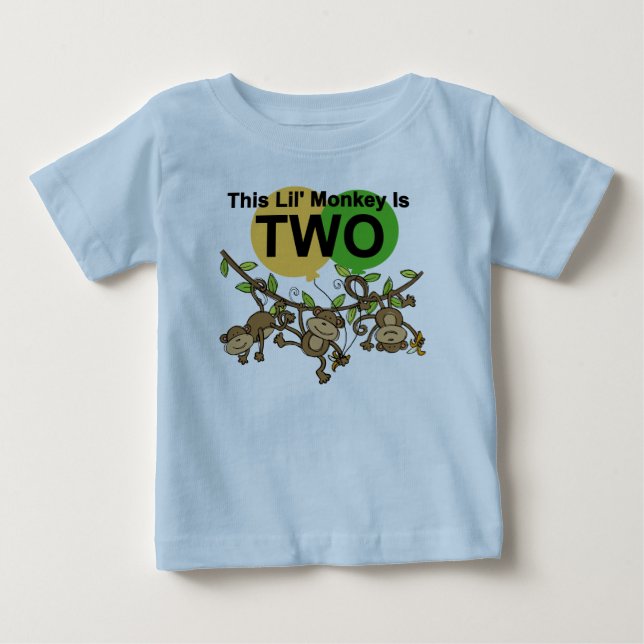 T-shirt Pour Bébé Chevaliers et Dons de 2e anniversaire Swing Monkey (Devant)