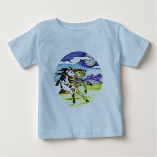 T-shirt Pour Bébé Chevaux Sauvages Courant Gratuitement