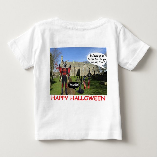 T-shirt Pour Bébé chèvre diable halloween joyeuse petite tee (Dos)
