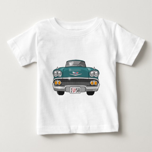 T-shirt Pour Bébé Chevrolet Impala 1958 (Devant)