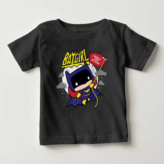 T-shirt Pour Bébé Chibi Batgirl Prêt Pour L'Action (Devant)
