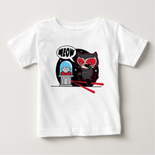 T-shirt Pour Bébé Chibi Catwoman à voler un diamant