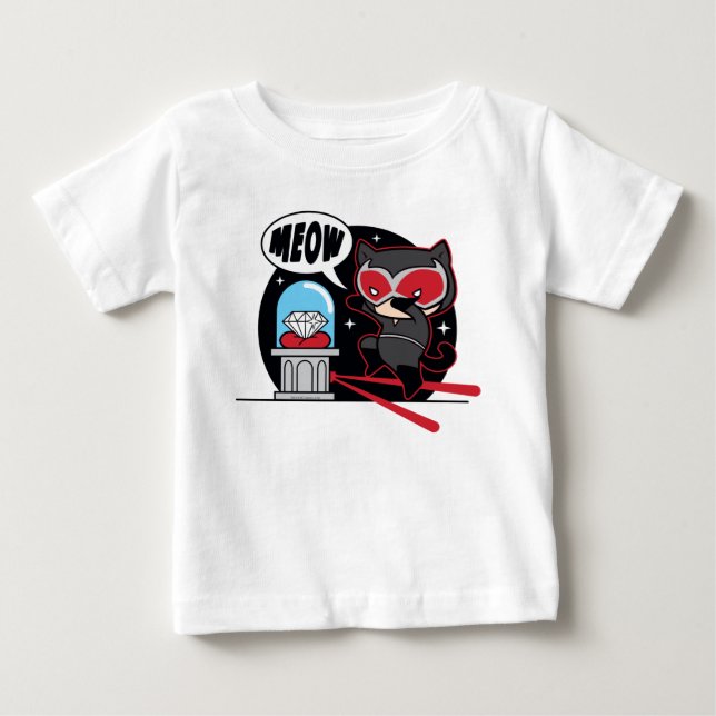T-shirt Pour Bébé Chibi Catwoman à voler un diamant (Devant)