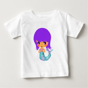 T-shirt Pour Bébé chibi magique sirène cheveux pourpre