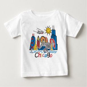 T-shirt Pour Bébé Chicago badine l'horizon