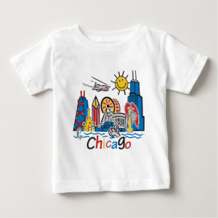 T-shirt Pour Bébé Chicago Kids Skyline
