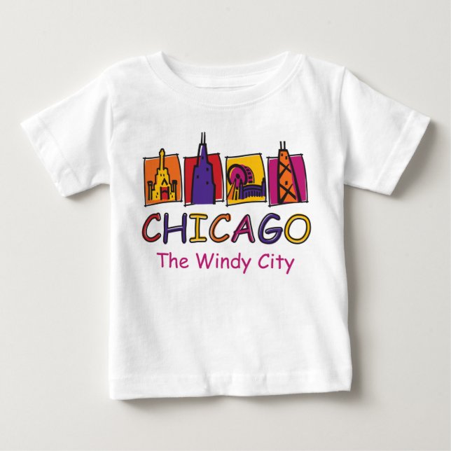 T-shirt Pour Bébé Chicago The Windy City (Devant)
