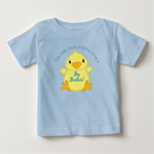 T-shirt Pour Bébé Chick Baby shower bleu ressort