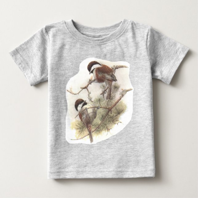 T-shirt Pour Bébé chickadee châtaigne-soutenu (Devant)