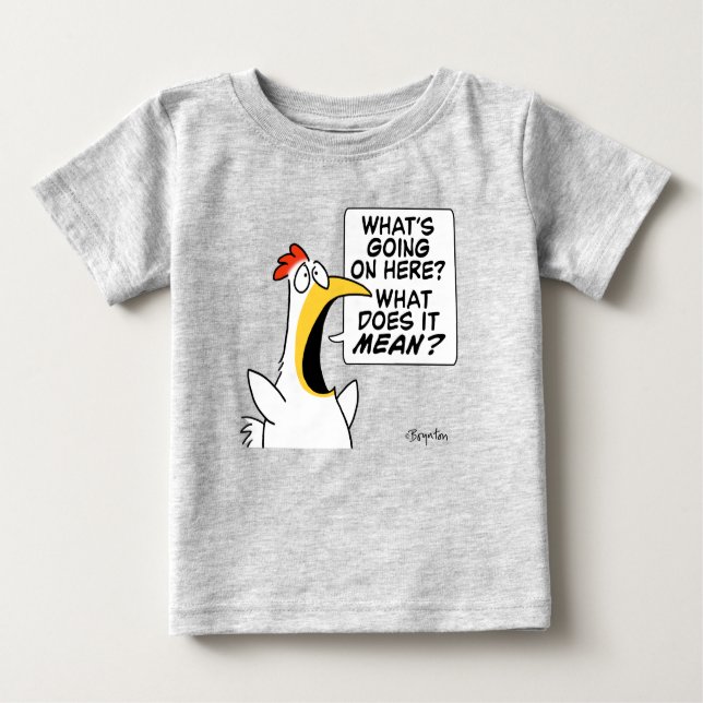 T-shirt Pour Bébé Chicken existentiel par Sandra Boynton (Devant)