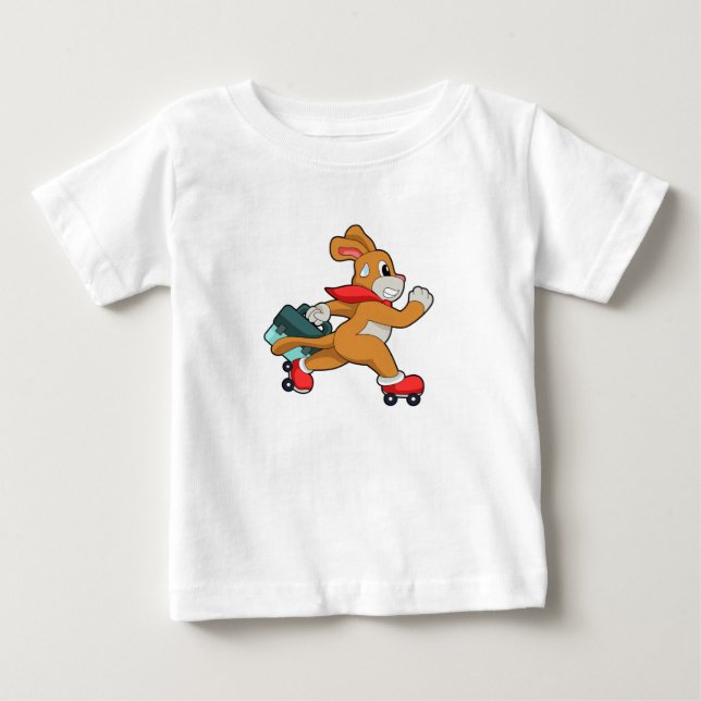 T-shirt Pour Bébé Chien à roulettes (Devant)