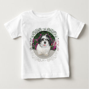 T-shirt Pour Bébé Chien à Secourt de chiot noir et blanc Tzu