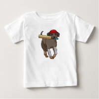 Chien au cricket avec batte de cricket