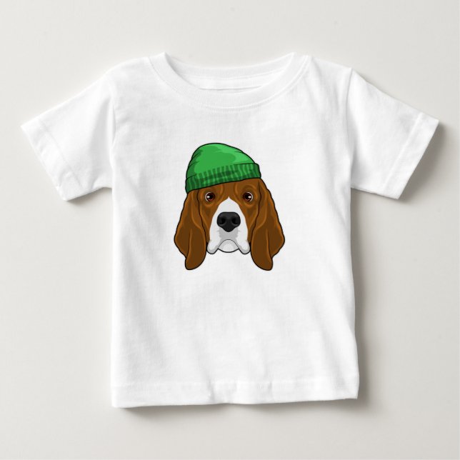 T-shirt Pour Bébé Chien avec Beanie (Devant)