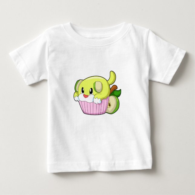 T-shirt Pour Bébé Chien avec gâteau (Devant)