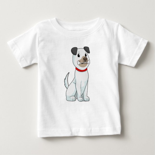 T-shirt Pour Bébé Chien avec os (Devant)