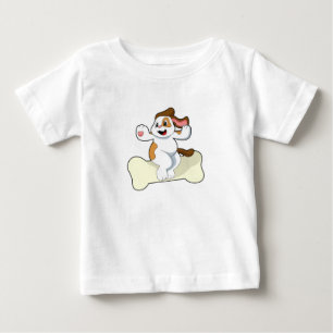 T-shirt Pour Bébé Chien avec os
