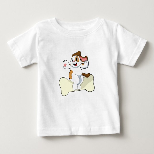 T-shirt Pour Bébé Chien avec os (Devant)
