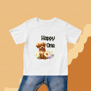 T-shirt Pour Bébé Chien brun mignon