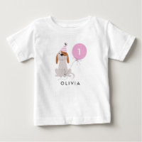 Chien chiot fille d'anniversaire | Ajouter un nom 