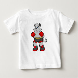 T-shirt Pour Bébé Chien comme boîte avec gants de boxe