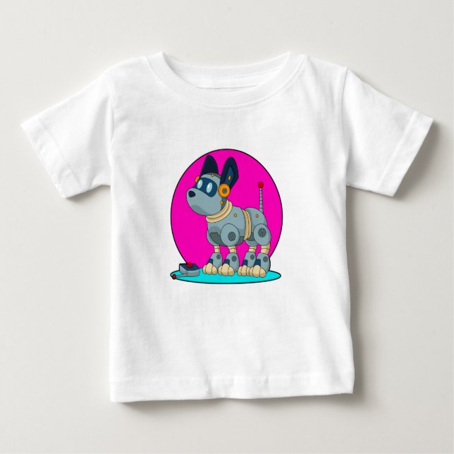 T-shirt Pour Bébé Chien comme robot (Devant)