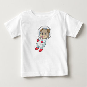 T-shirt Pour Bébé Chien dans l'espace en costume