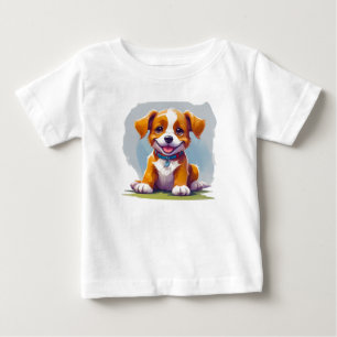 T-shirt Pour Bébé Chien de caricature mignon