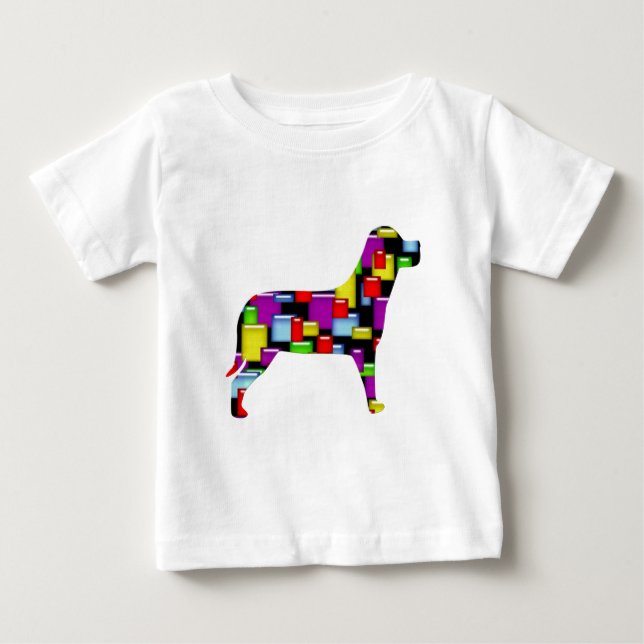 T-shirt Pour Bébé chien de mosaïque (Devant)
