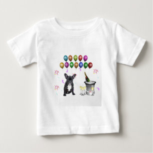 T-shirt Pour Bébé Chien de taureau français Nouvel An