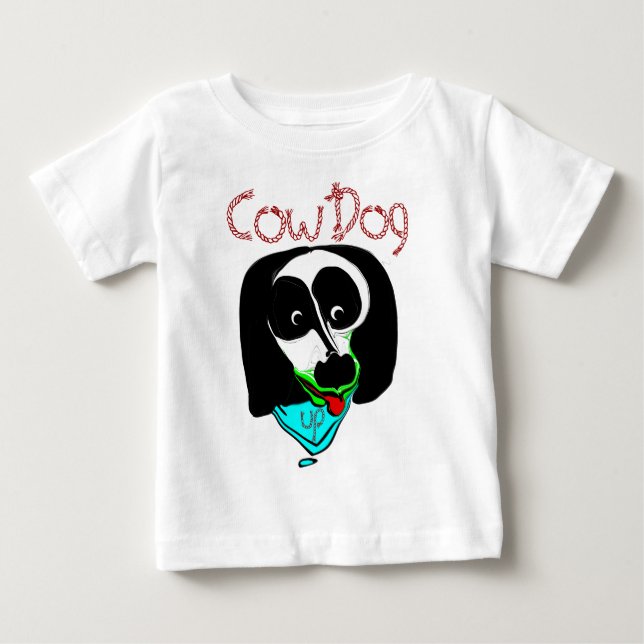 T-shirt Pour Bébé Chien de vache (Devant)