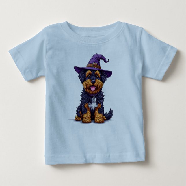 T-shirt Pour Bébé Chien d'Halloween (Devant)