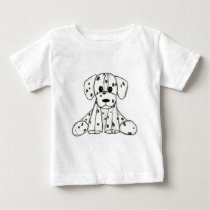 T-shirt Pour Bébé Chien en dalmate dessin simple noir