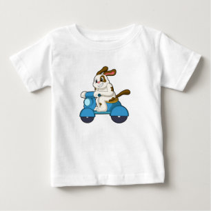 T-shirt Pour Bébé Chien en motard avec scooter.PNG