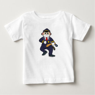 T-shirt Pour Bébé Chien en policier avec uniforme de police