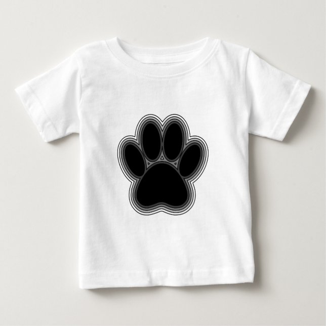 T-shirt Pour Bébé Chien Paw Avec Plan (Devant)