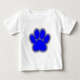 T-shirt Pour Bébé Chien Paw En Bleu Avec Contours